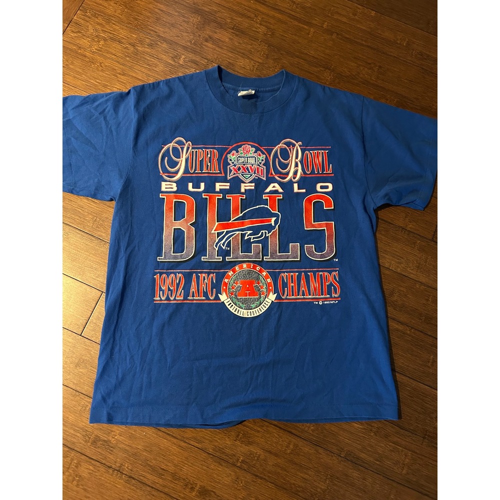 VTG Buffalo Bills 1992 AFC Champs Super Bowl XXVII T-shirt XL USA single stitch